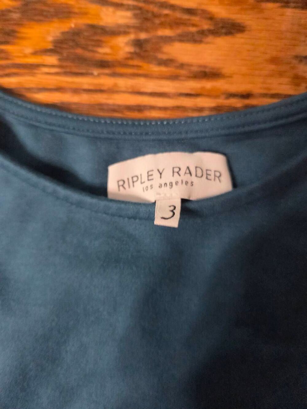 Ripley Rader Teal Ponte Knit Short Sleeve Top sz 3 (Medium) - Picture 3 of 4